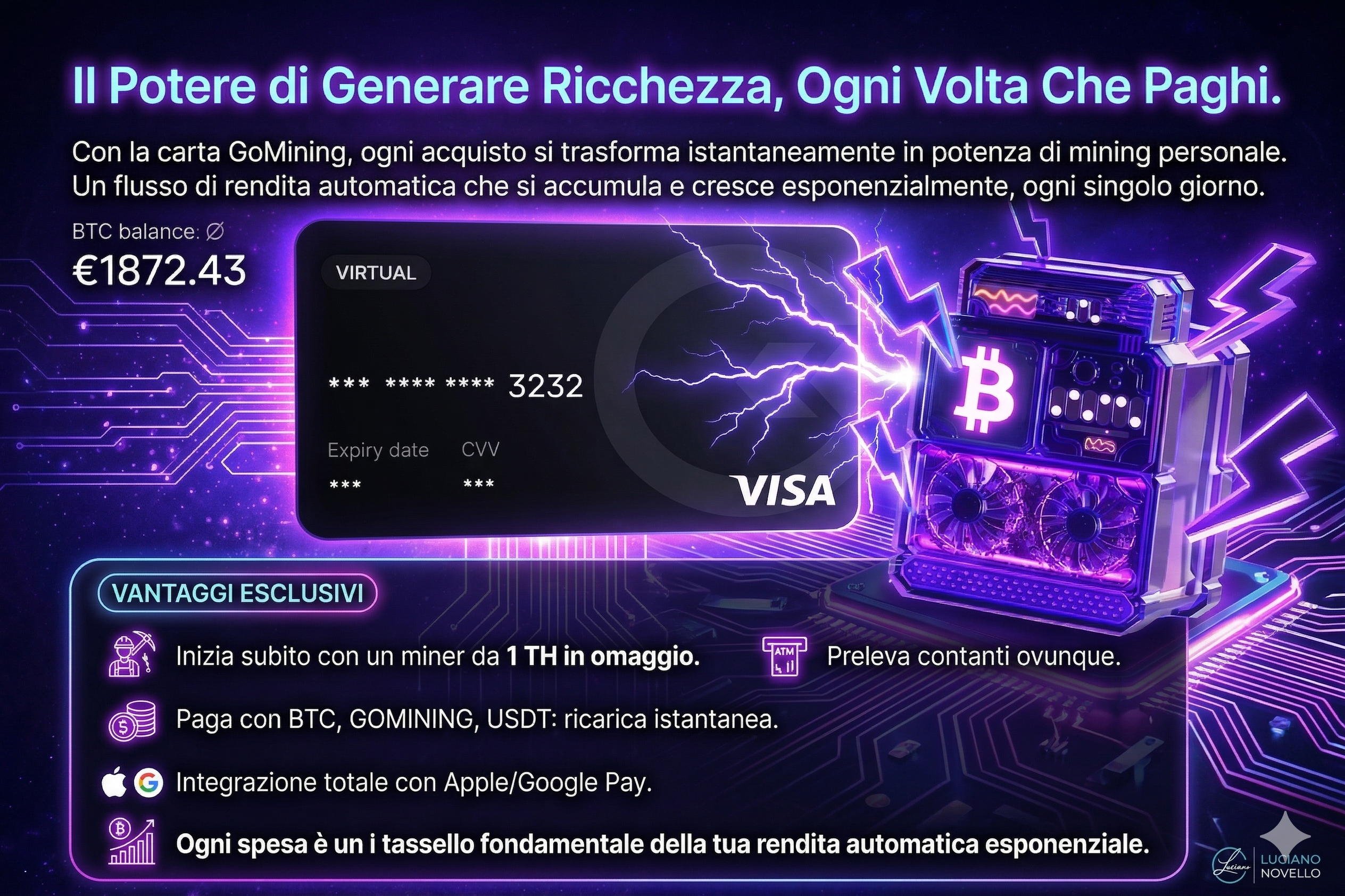 GoMining Card e concetto di Hashback