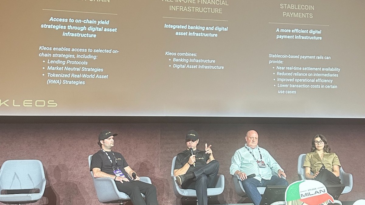 Panel Kleos a ETHMilan 2026 su finanza on-chain, stablecoin e capitale attivo