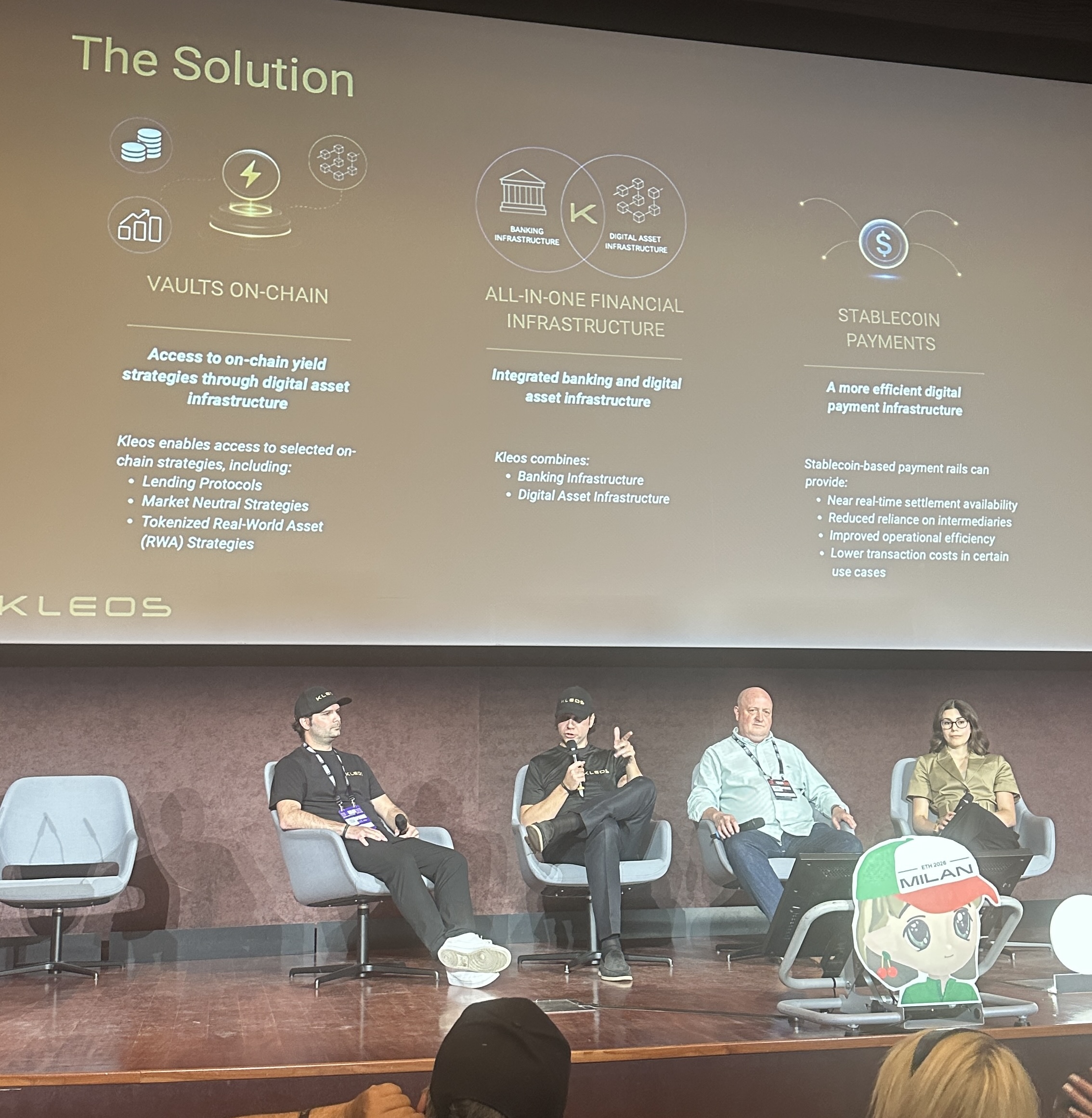 Kleos vault on-chain all-in-one financial infrastructure e stablecoin payments a ETHMilan 2026