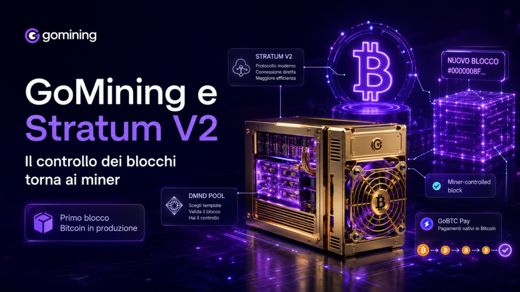 GoMining Stratum V2: primo blocco Bitcoin con DMND