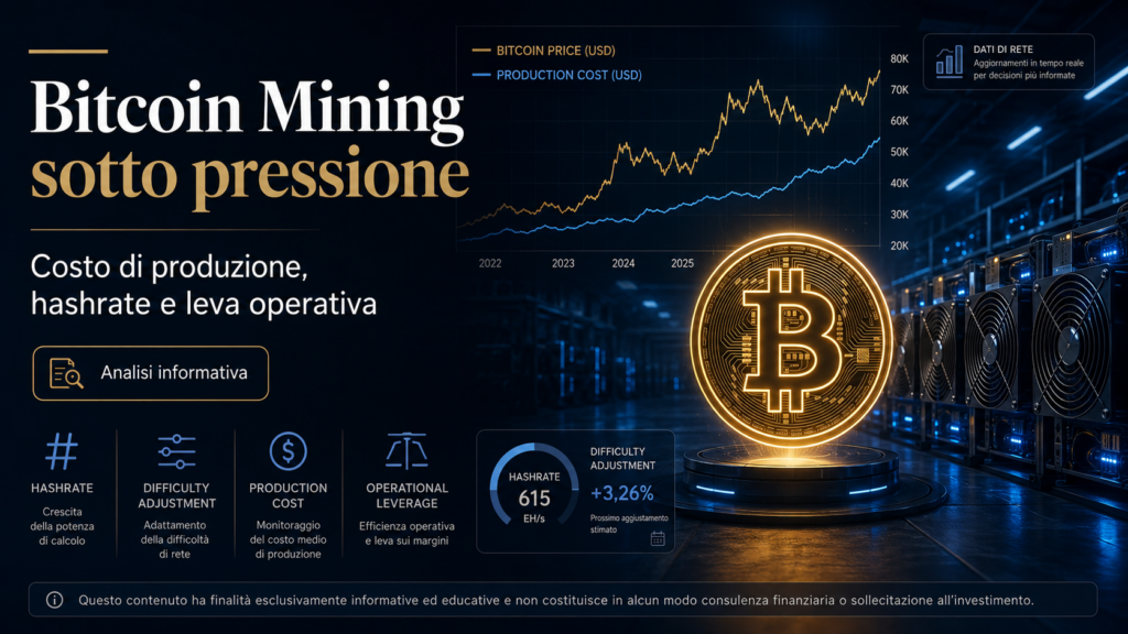 Bitcoin Mining sotto pressione: costo e leva operativa