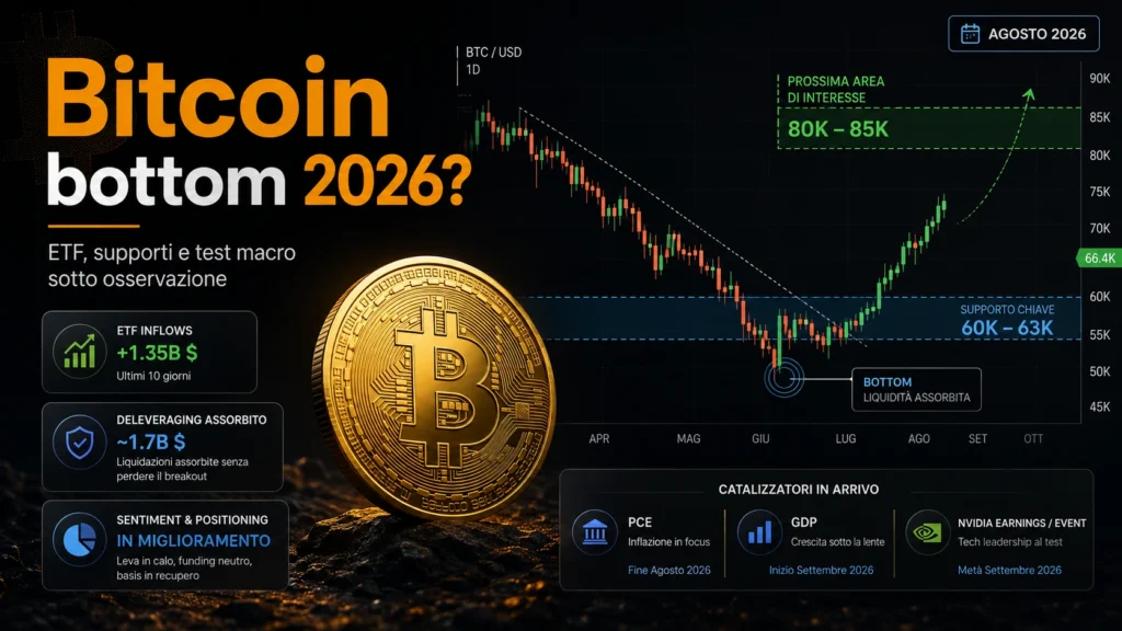 Bitcoin bottom 2026: 60–63K è stato davvero il minimo? Ora arriva il test decisivo