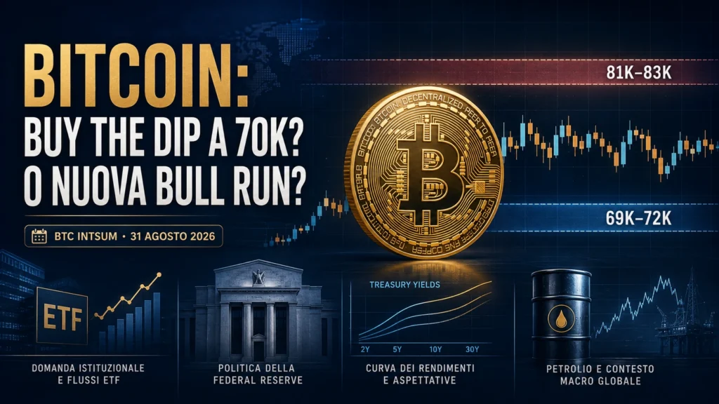 Bitcoin buy the dip tra supporto 69-72 mila dollari e resistenza 81-83 mila