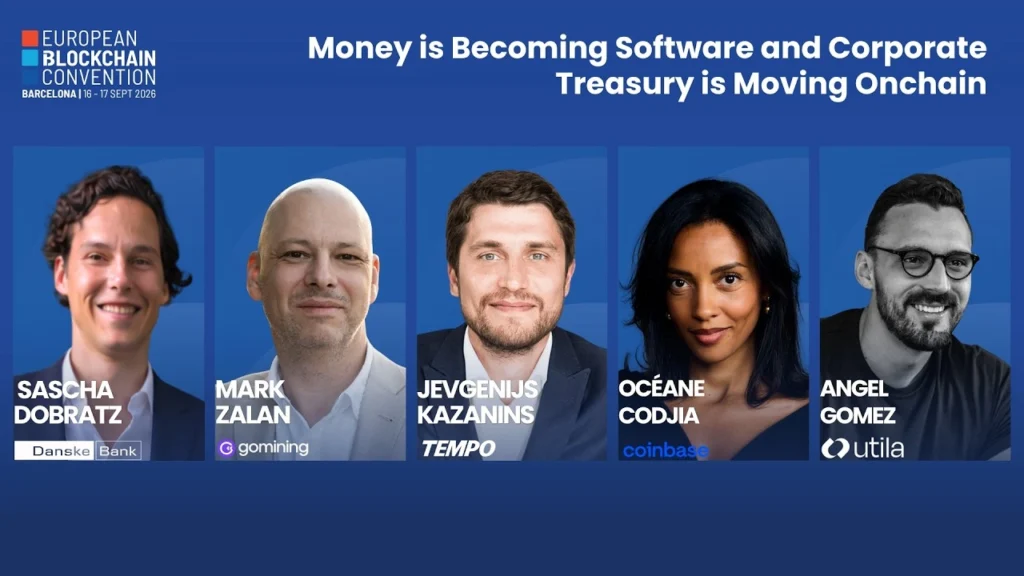 Il denaro diventa software: panel EBC 2026 su corporate treasury on-chain, stablecoin e pagamenti, con Mark Zalan di GoMining.
